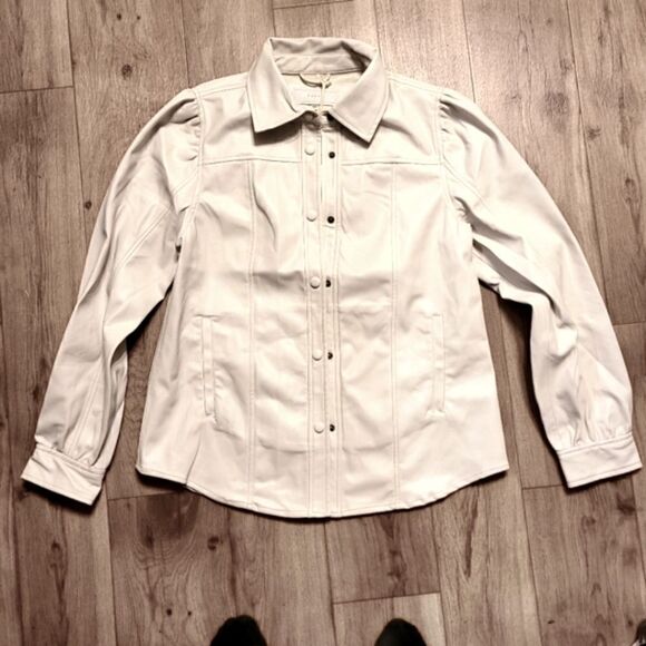 Blank NYC Puffy Shoulder Jacket Off White Size M - Picture 1 of 7